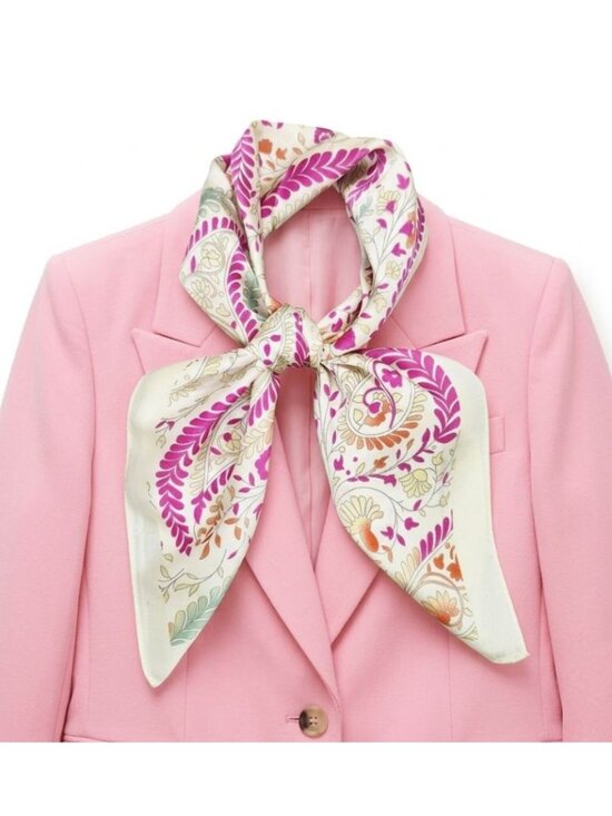 Unbranded Other - ✨Luxury Elegant Bandana Square Scarf Silky Satin Beige Wrap Stylish Floral Hiyab